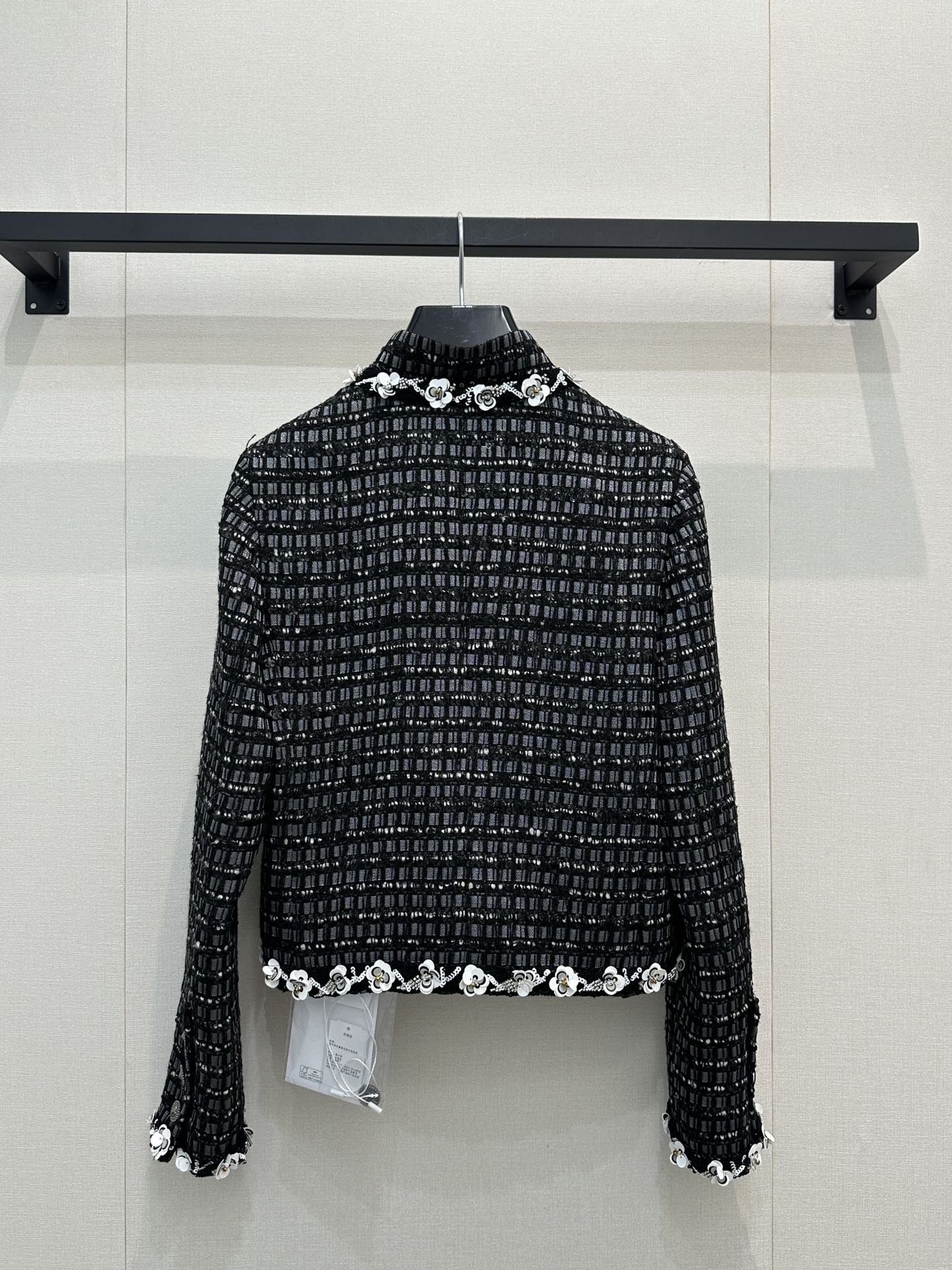 Chanel 샤넬 고급 핸드크래프트 시퀸 장식 트위드 자켓 재킷 의류