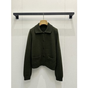 miumiu 미우미우 후면 로고 레터링 카라 니트 가디건 의류