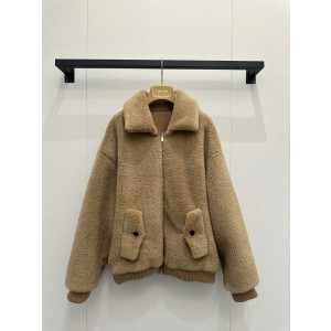 miumiu 미우미우 체크 테디 퍼 자켓 재킷 의류