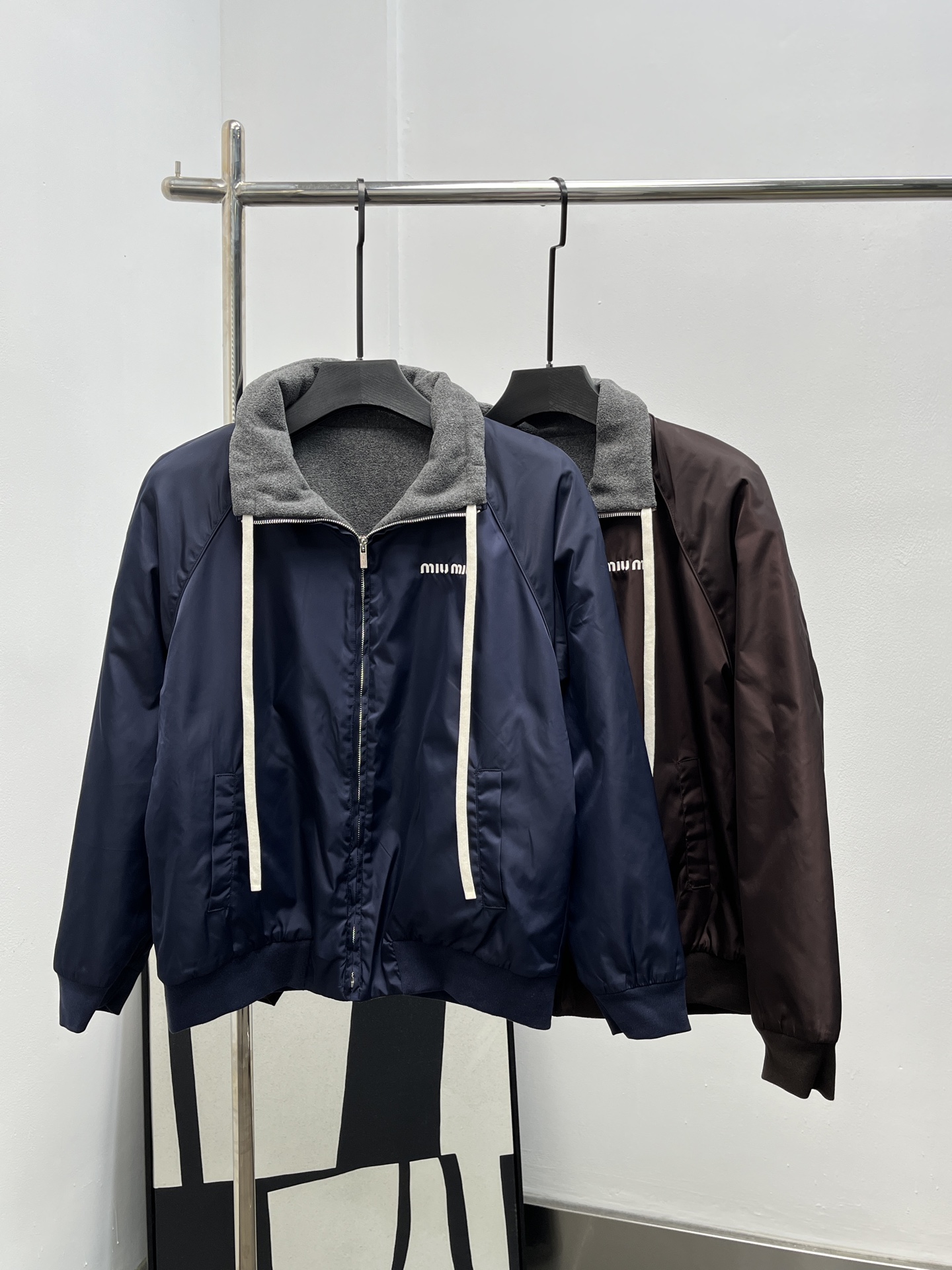 miumiu 미우미우 퍼 칼라 후드 집업 자켓 재킷 의류