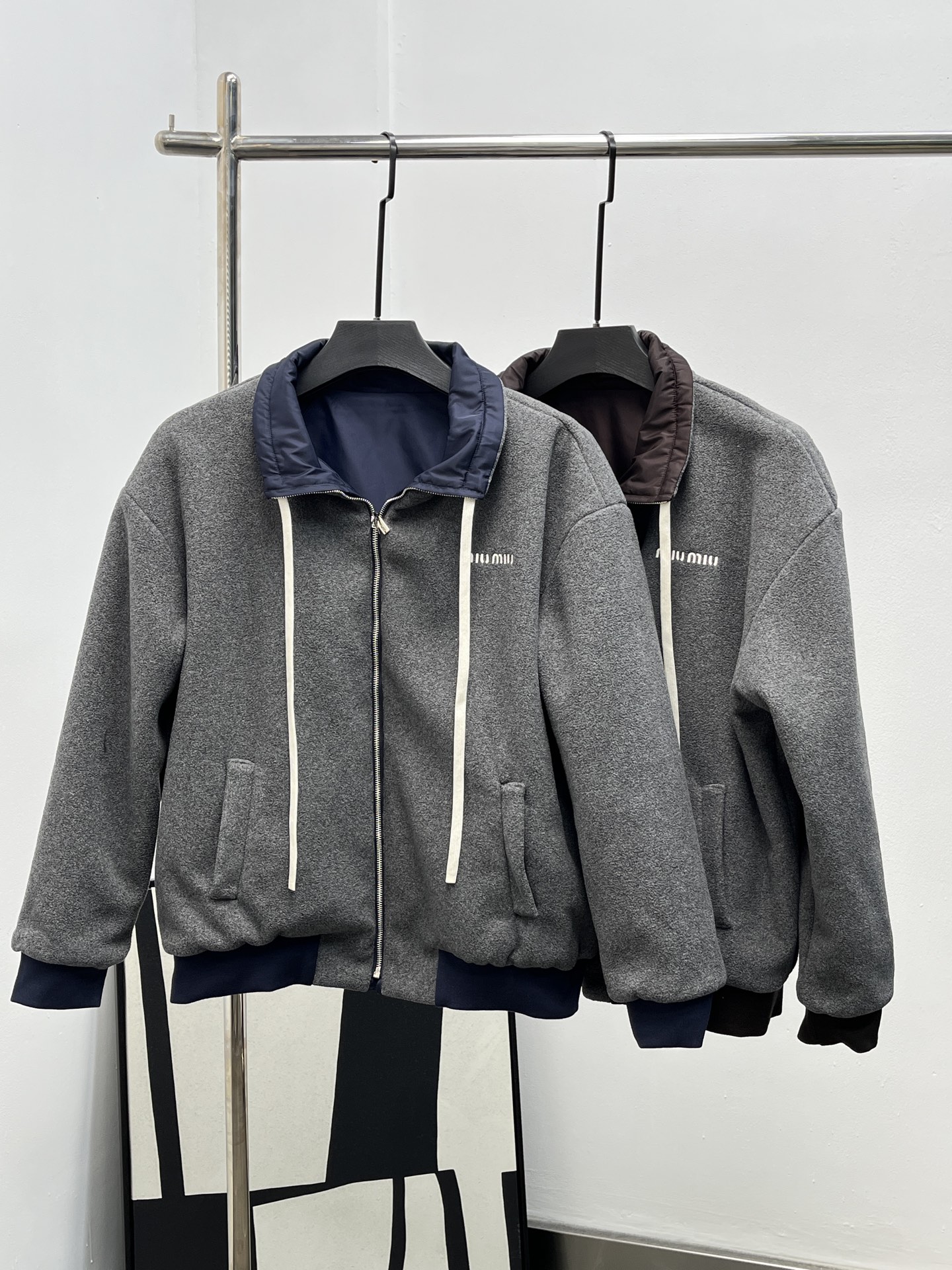 miumiu 미우미우 퍼 칼라 후드 집업 자켓 재킷 의류