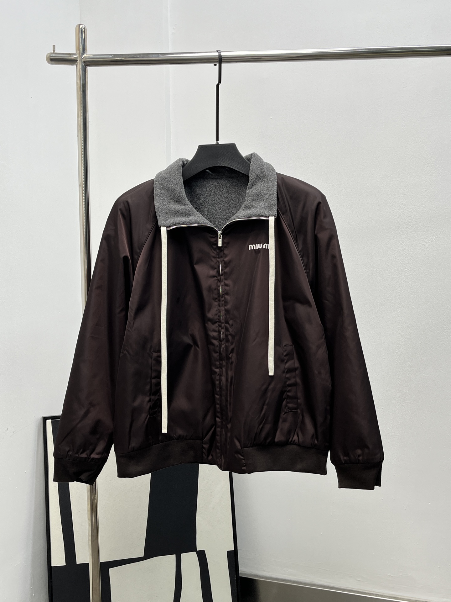miumiu 미우미우 퍼 칼라 후드 집업 자켓 재킷 의류