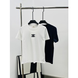 Celine 셀린느 라운드넥 비즈 레터링 반팔 티셔츠 의류
