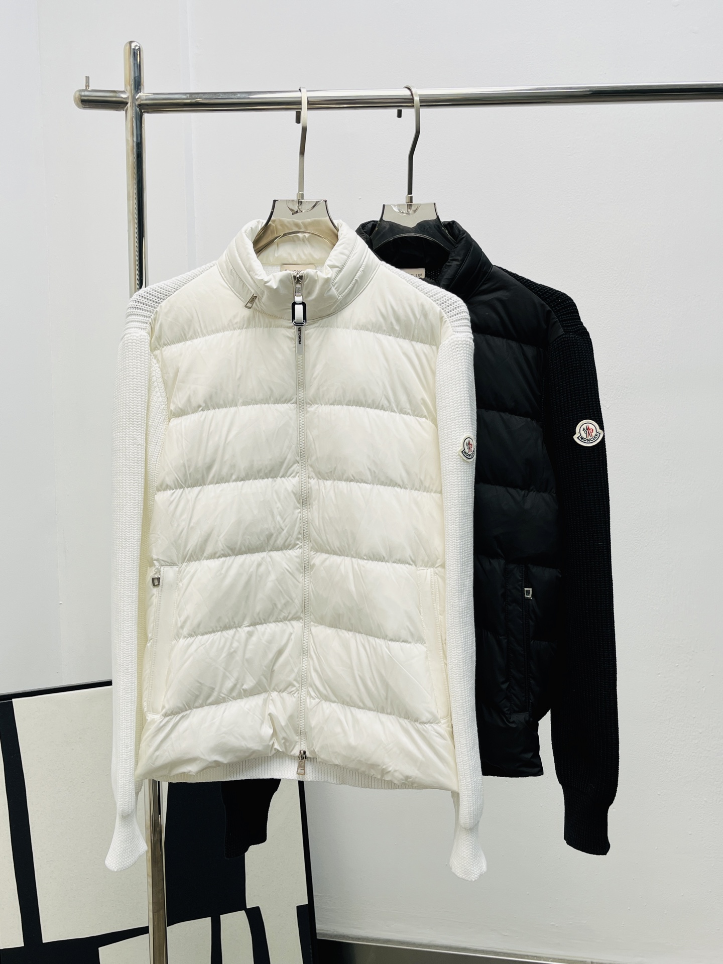 Moncler 몽클레어 몽클레르 니트 후드 배색 다운 자켓 재킷 의류