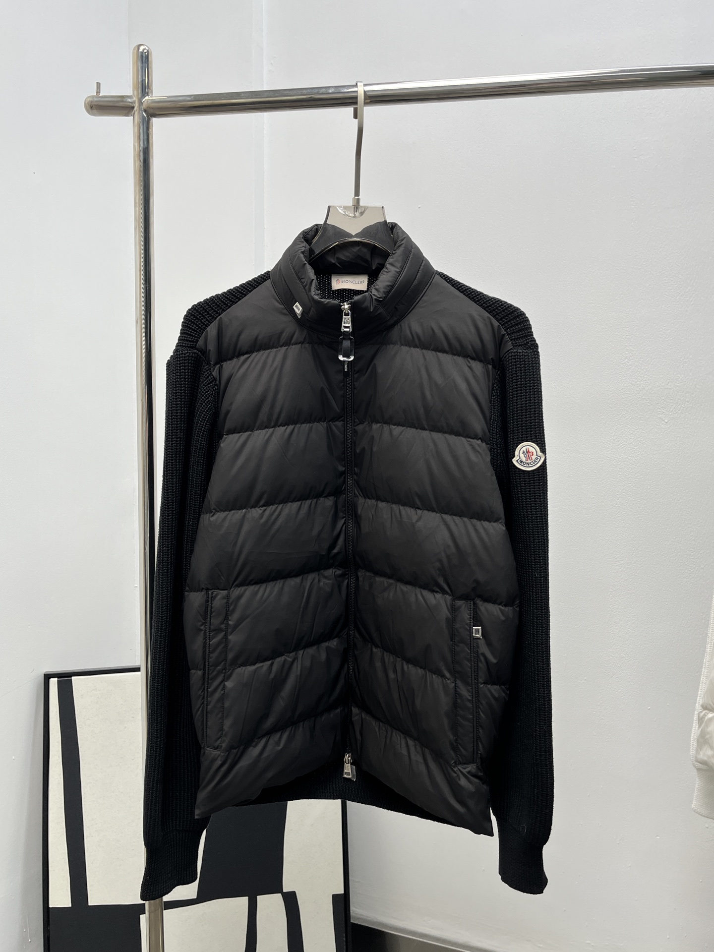 Moncler 몽클레어 몽클레르 니트 후드 배색 다운 자켓 재킷 의류