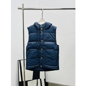 Celine 셀린느 아케이드 싱글버튼 후드 다운 재킷 조끼 베스트 의류