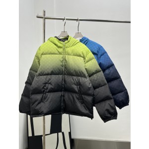Gucci 구찌 커스텀 풀 프린트 레터링 자카드 그라데이션 후드 다운 재킷 패딩 점퍼 의류