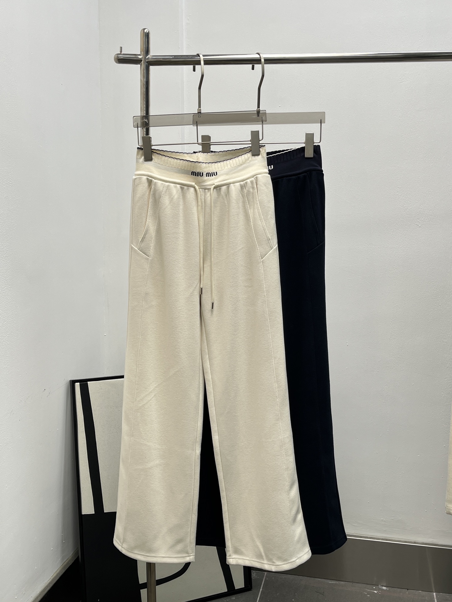 miumiu 미우미우 캐주얼 하이웨이스트 와이드 팬츠 바지 의류