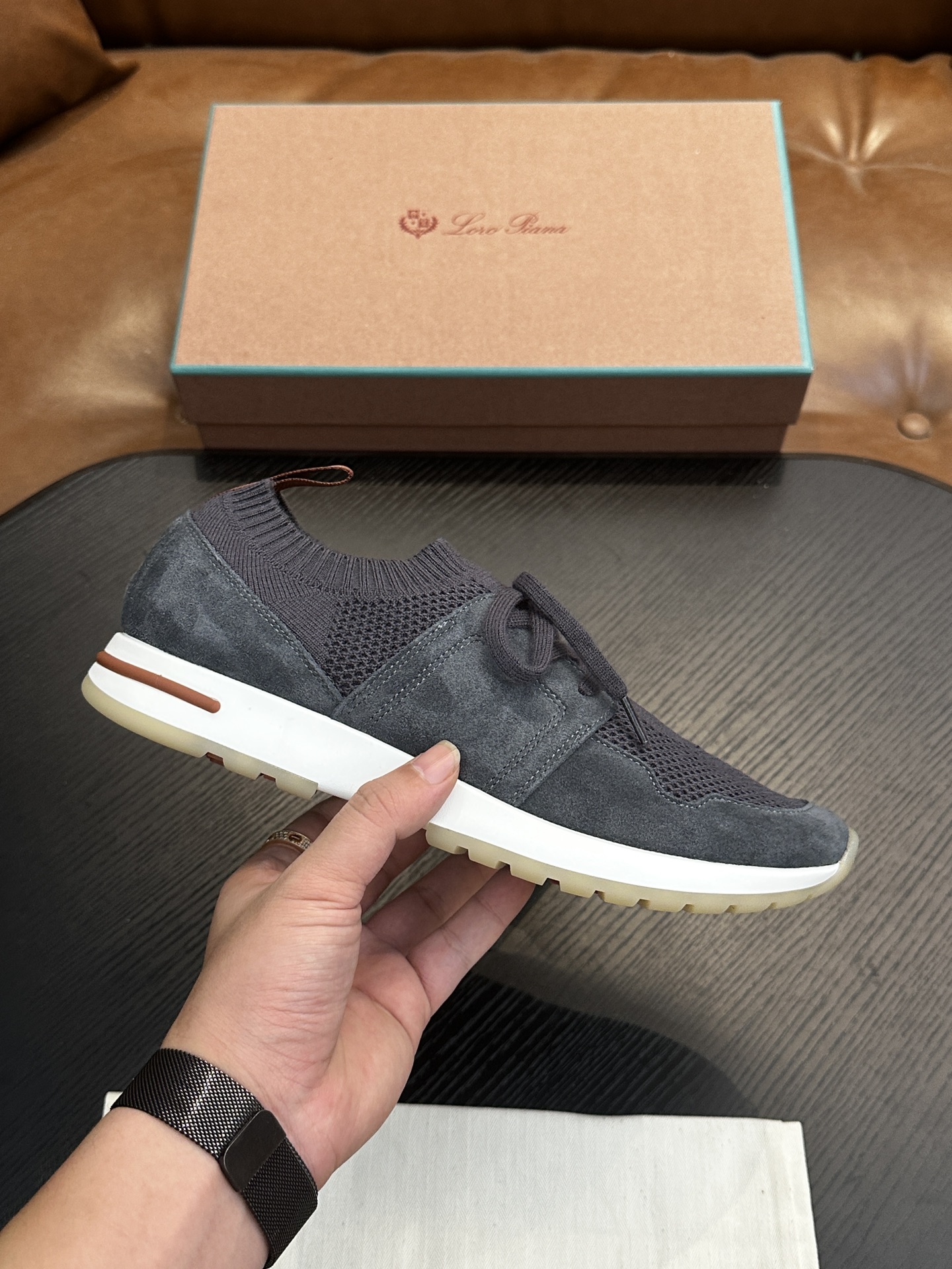 Loro Piana LP 로로피아나 남성 니트 스니커즈 신발