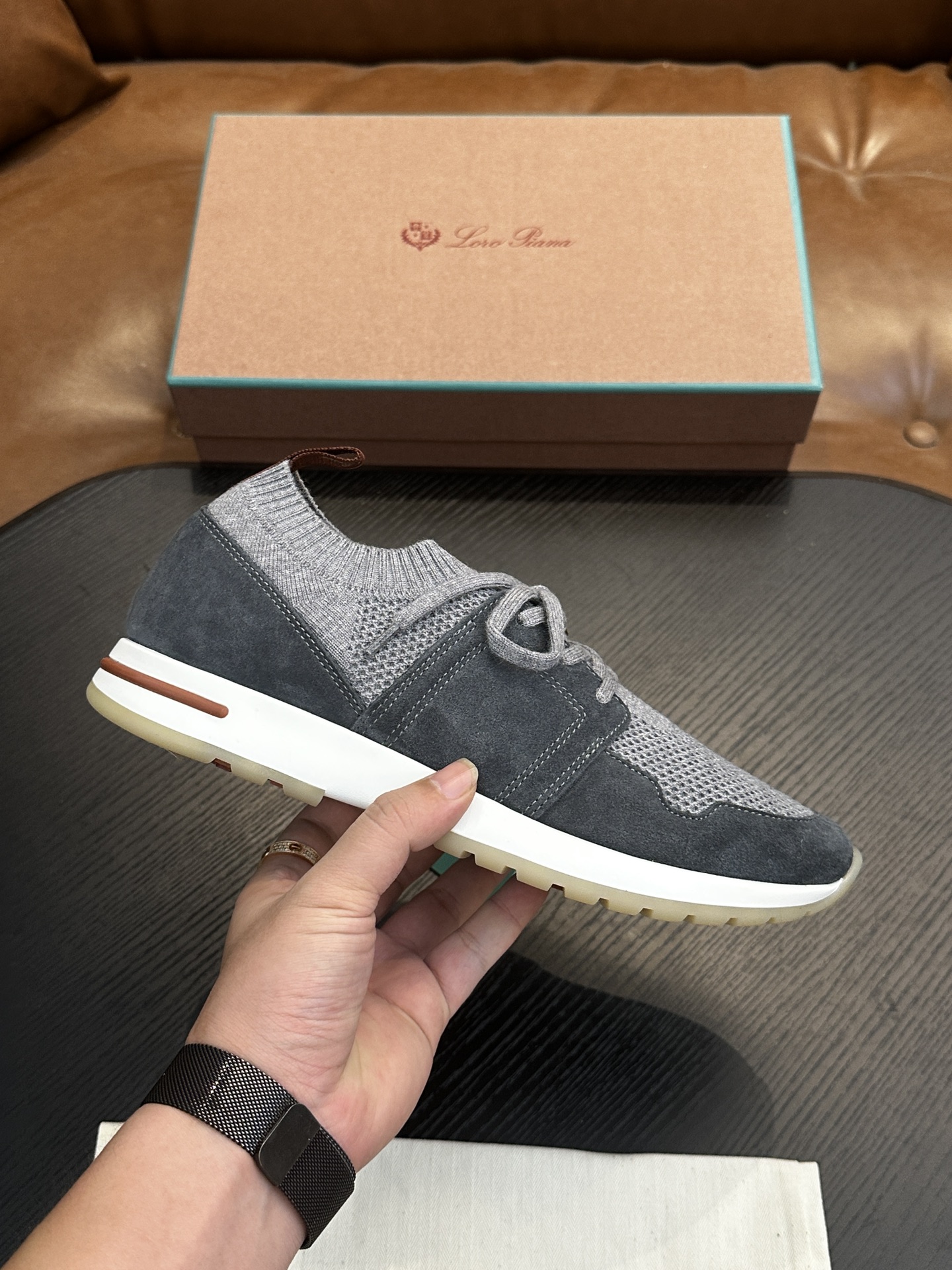 Loro Piana LP 로로피아나 남성 니트 스니커즈 신발