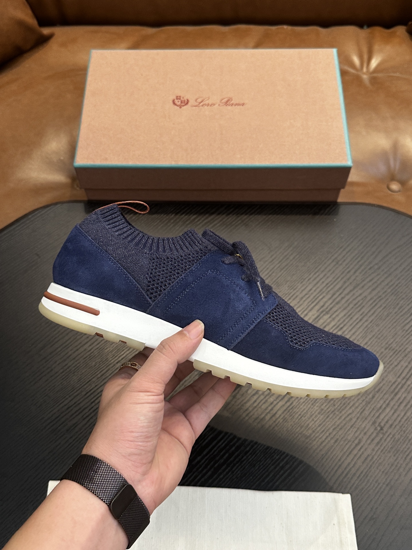 Loro Piana LP 로로피아나 남성 니트 스니커즈 신발