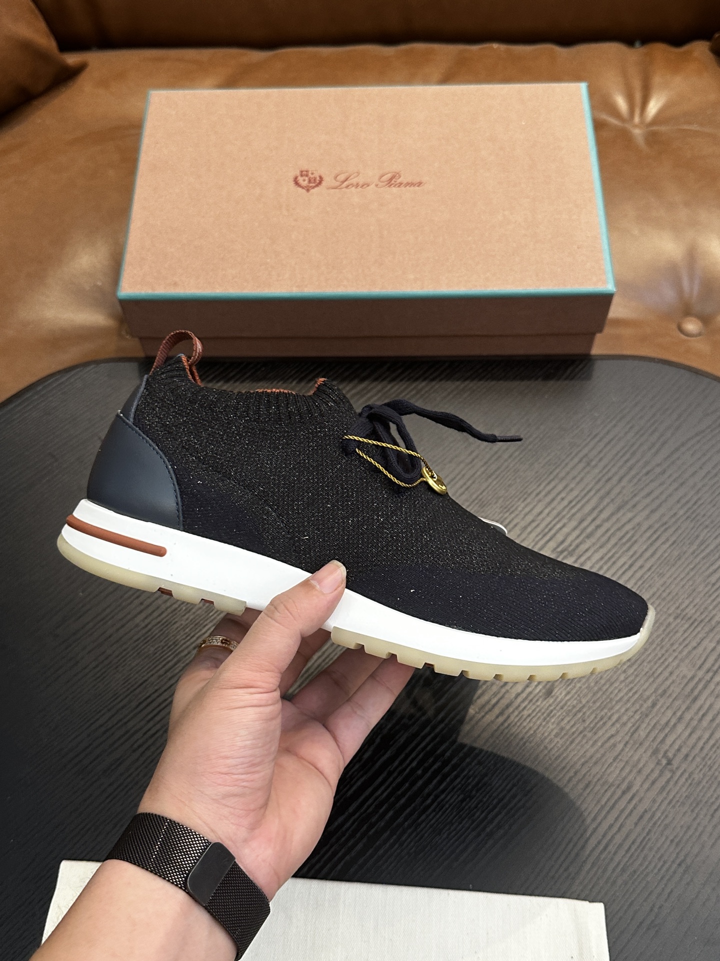 Loro Piana LP 로로피아나 남성 니트 스니커즈 신발