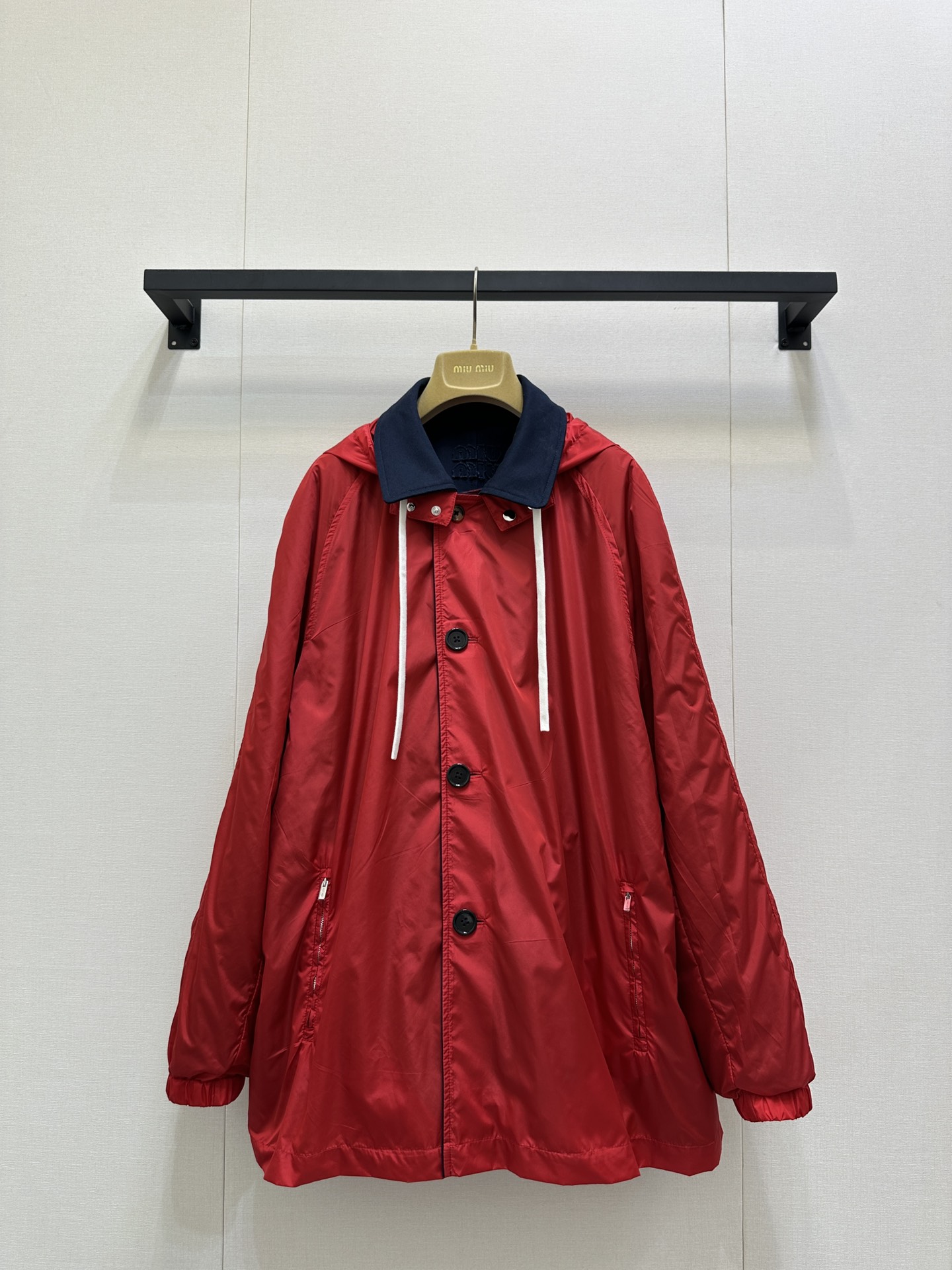 miumiu 미우미우 배색 후드 버튼 양면 코트 의류