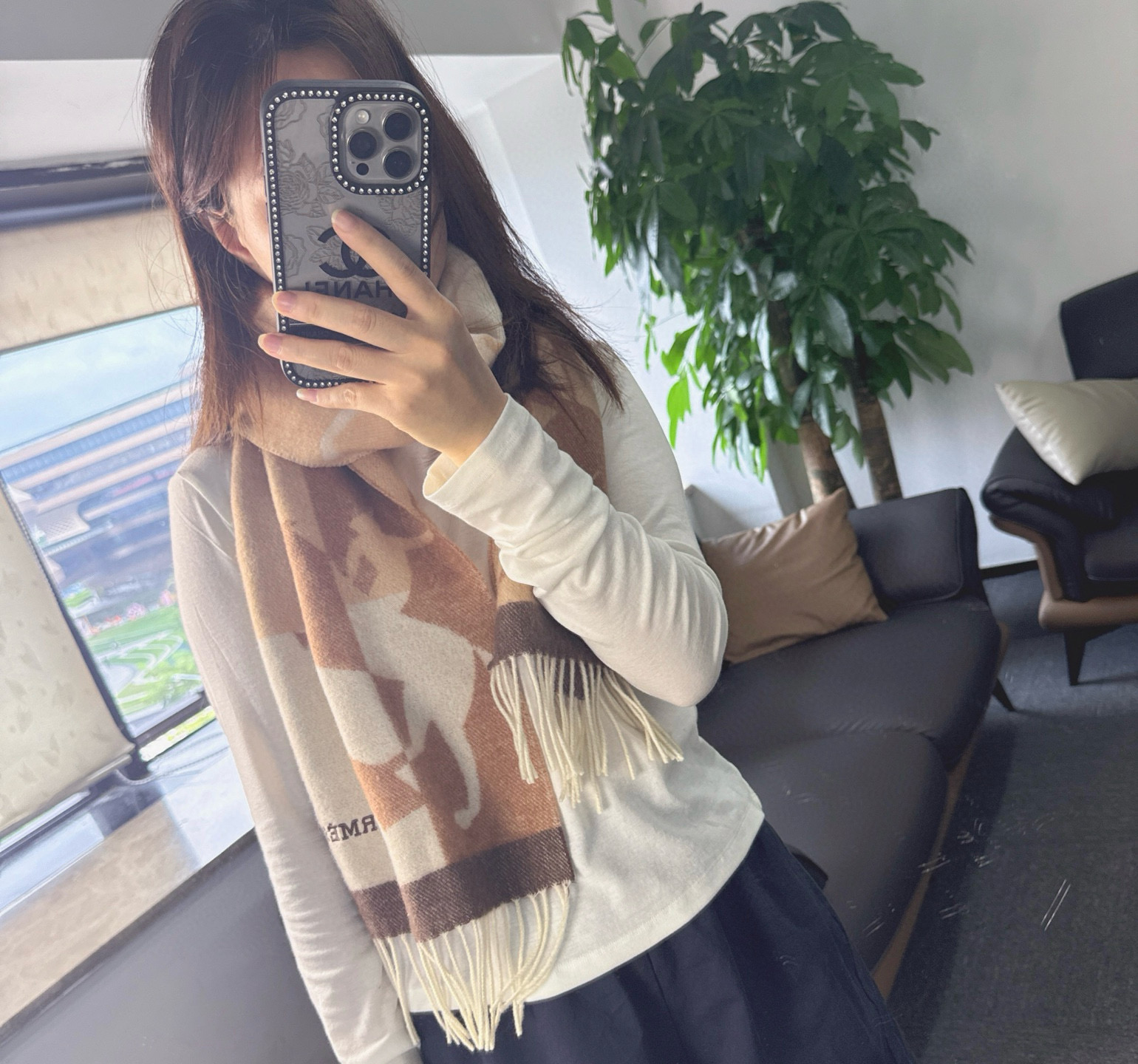 Hermes 에르메스 자카드 머플러 목도리 스카프