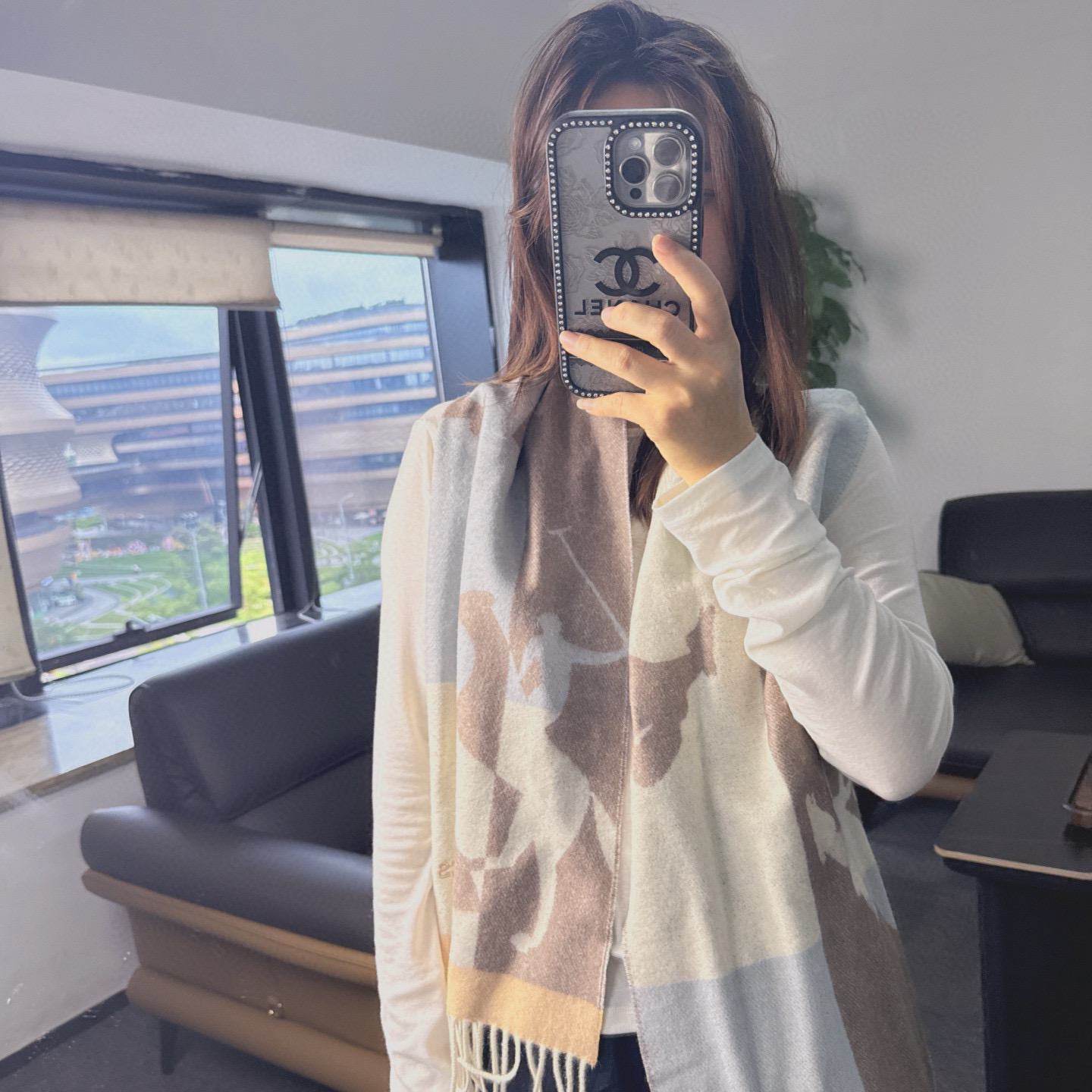 Hermes 에르메스 자카드 머플러 목도리 스카프