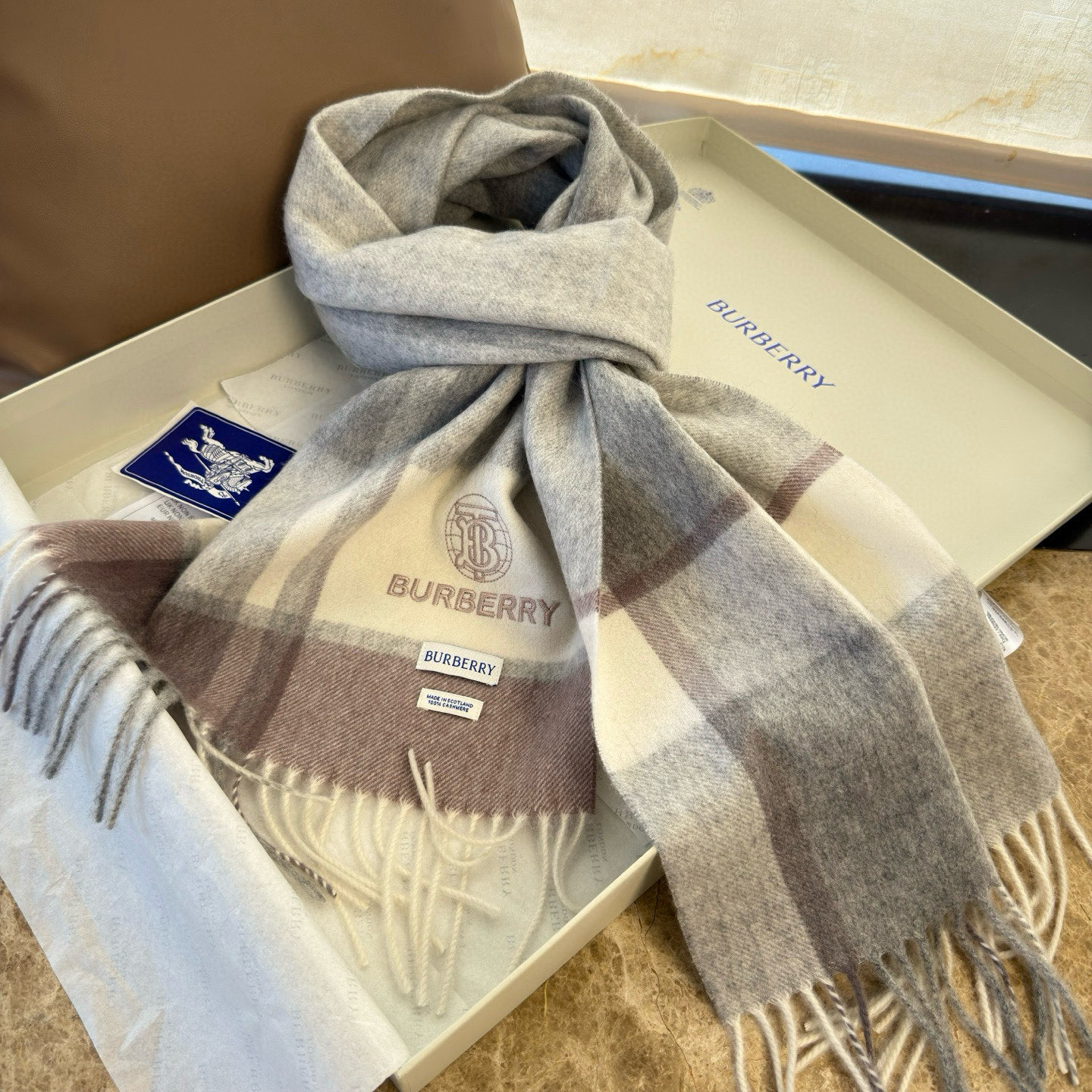 Burberry 버버리 워터웨이브 캐시미어 머플러 목도리