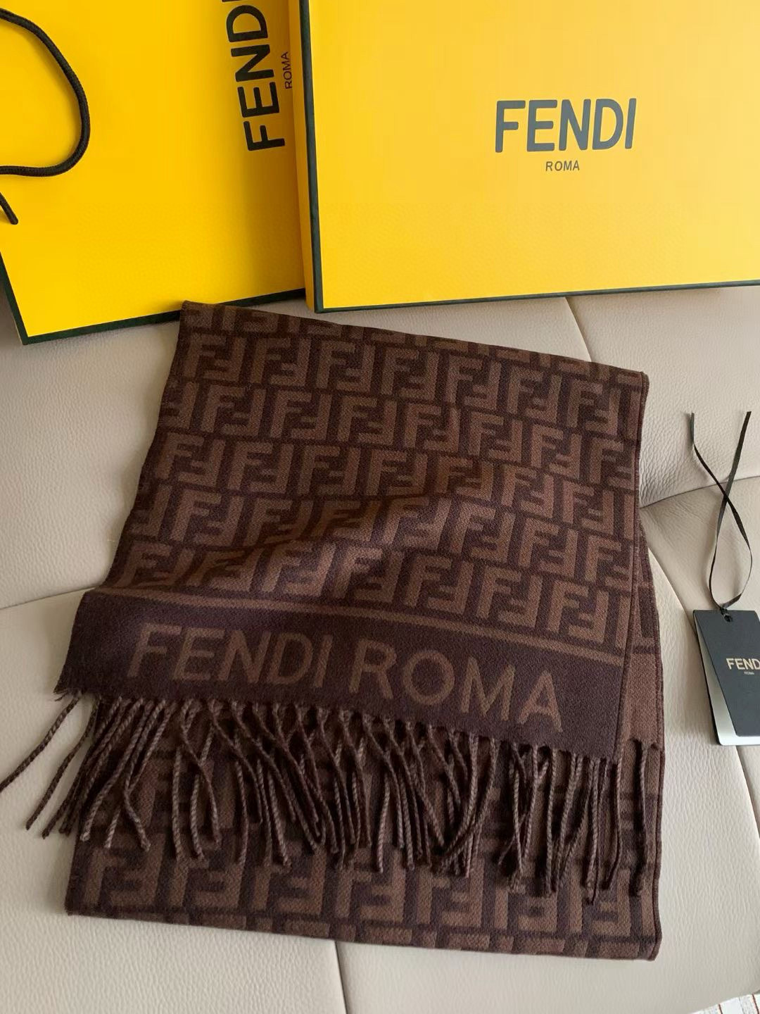 Fendi FF 펜디 로고 캐시미어 머플러 목도리