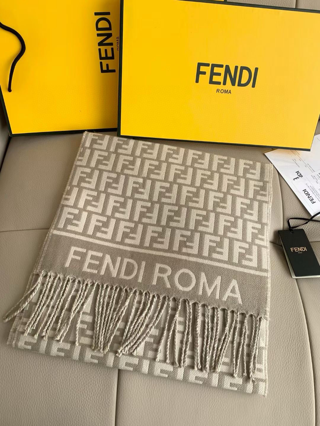 Fendi FF 펜디 로고 캐시미어 머플러 목도리