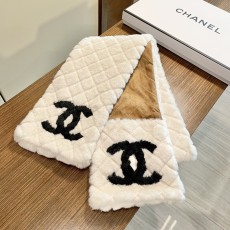 Chanel 샤넬 퍼 캐시미어 머플러 목도리