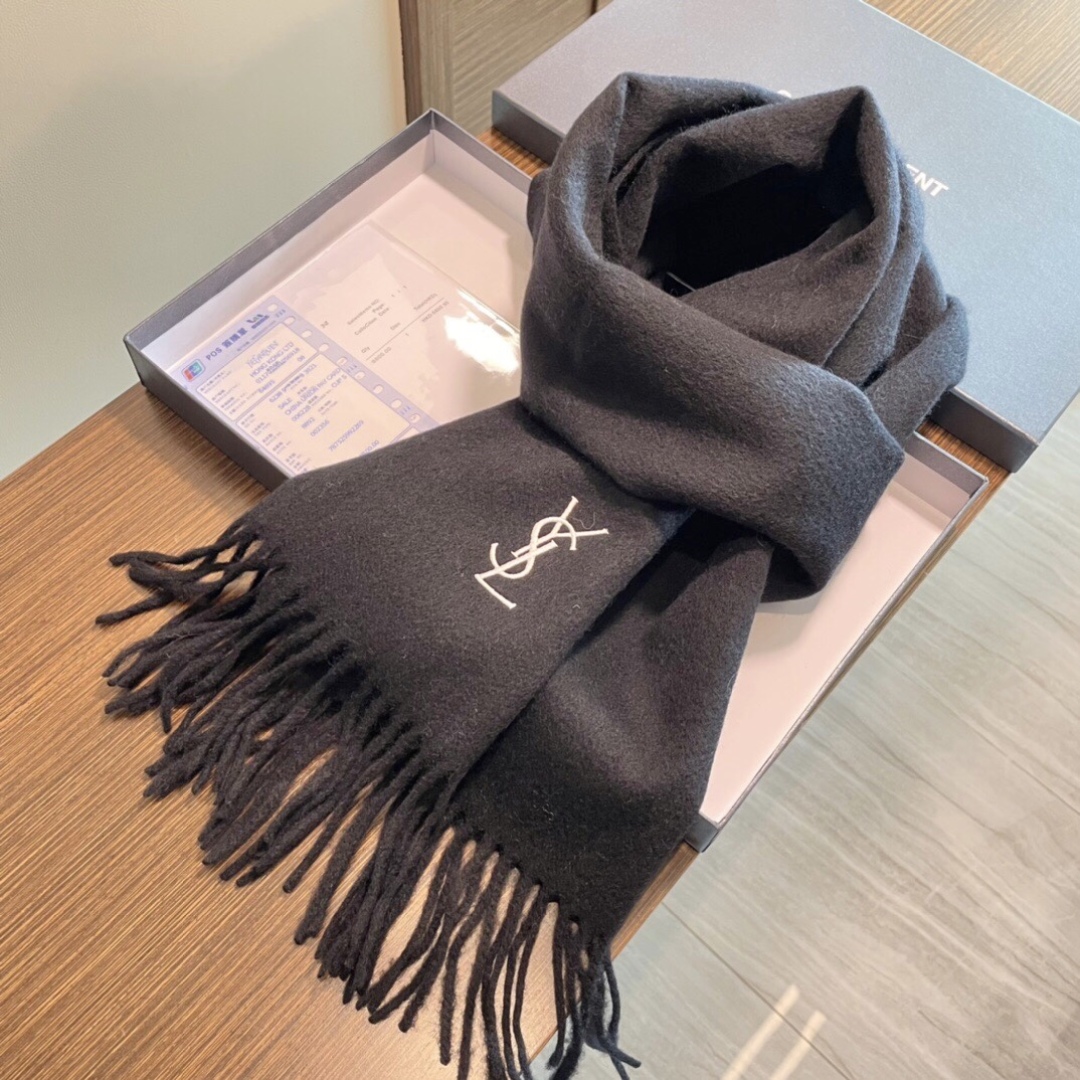 YSL 생로랑 100% 캐시미어 머플러 목도리