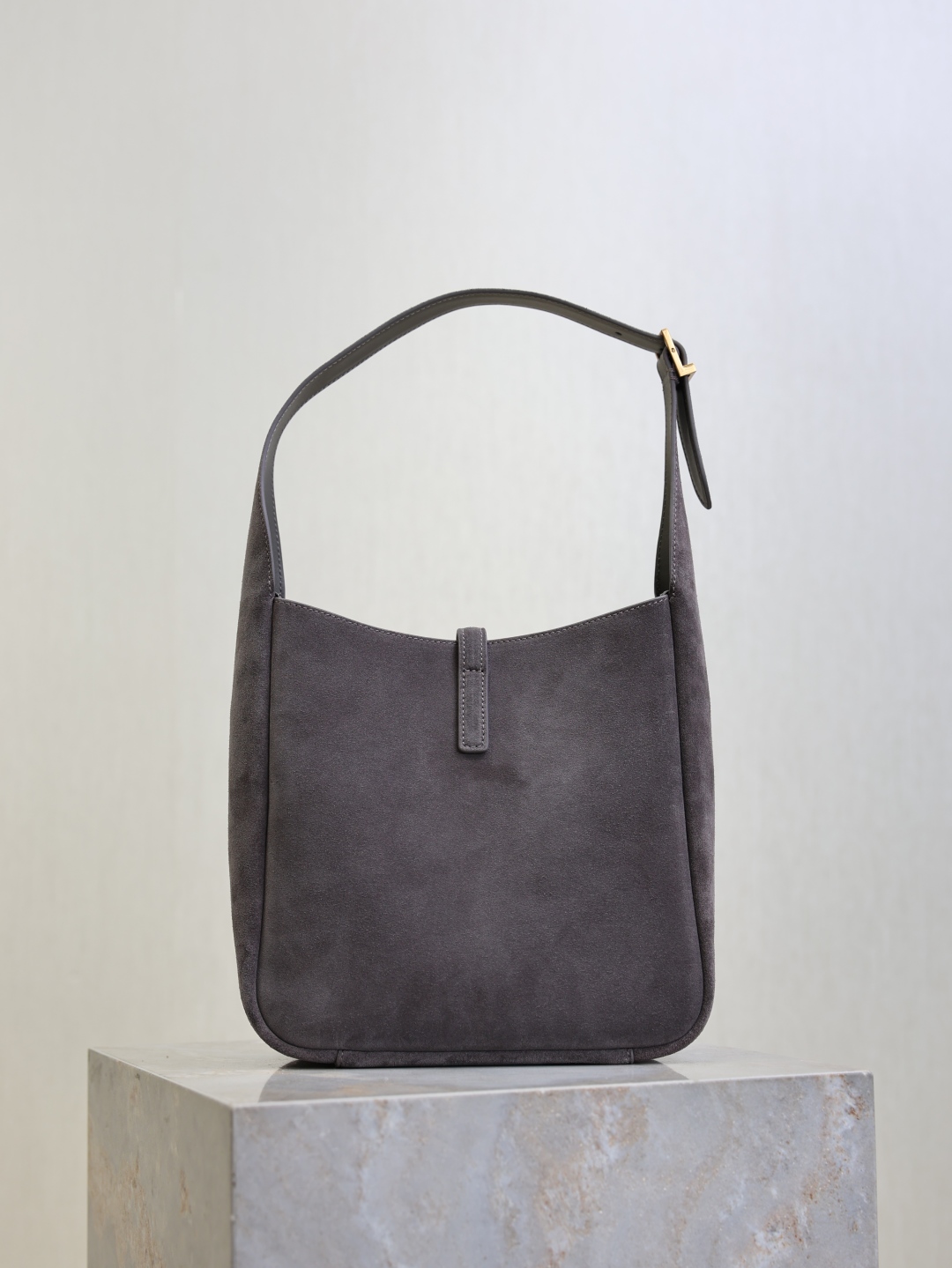 YSL LE 5À7 생로랑 바게트백 가방  (그레이 스웨이드·오리지널 가죽)