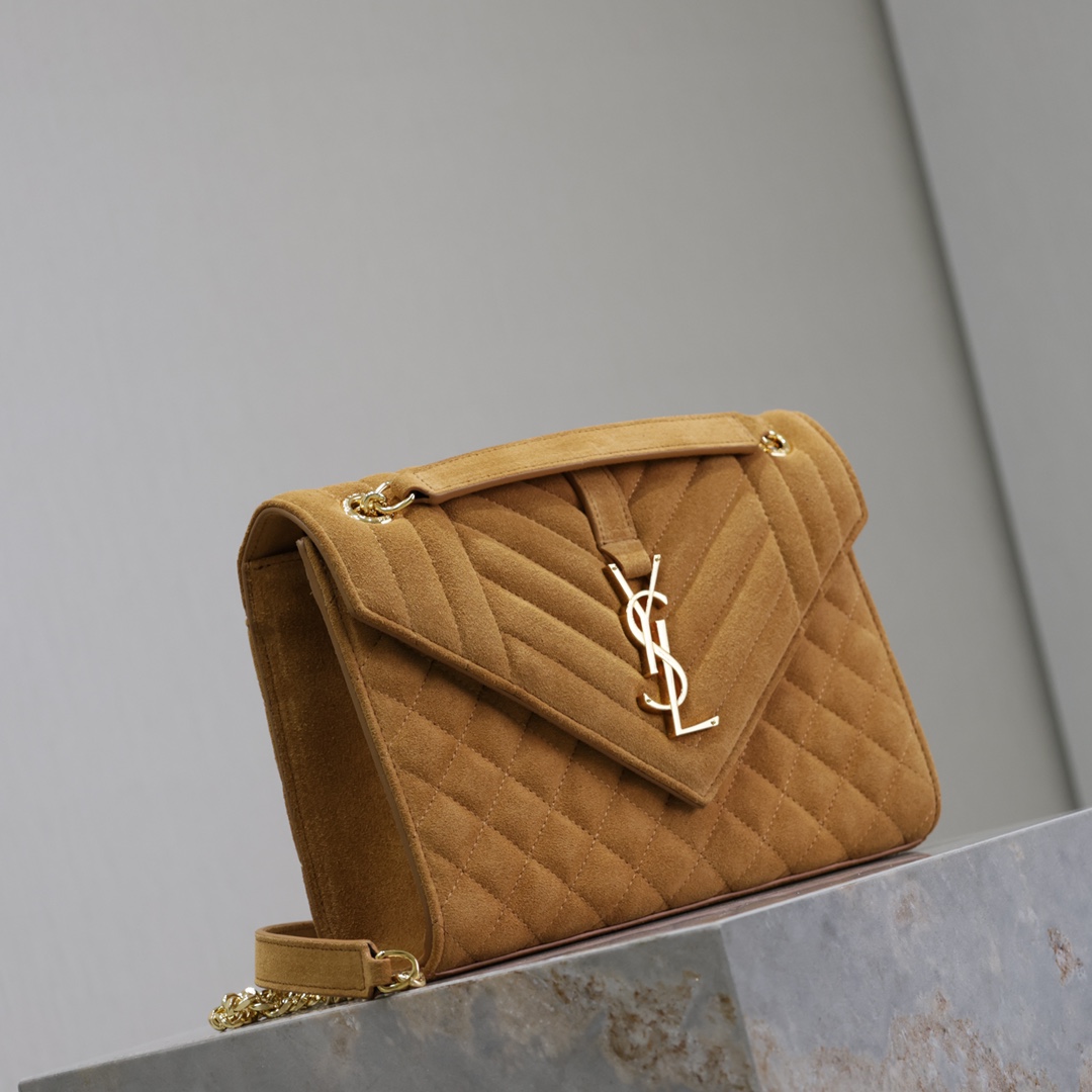YSL Envelope 생로랑 스웨이드 클러치백 가방 미디움