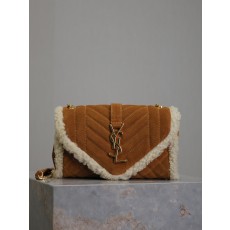 YSL Envelope 생로랑 스웨이드+양털 스몰 숄더백 미니백 가방