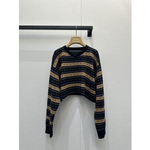 miumiu 미우미우 스코틀랜드풍 울 브이넥 크롭 니트 의류