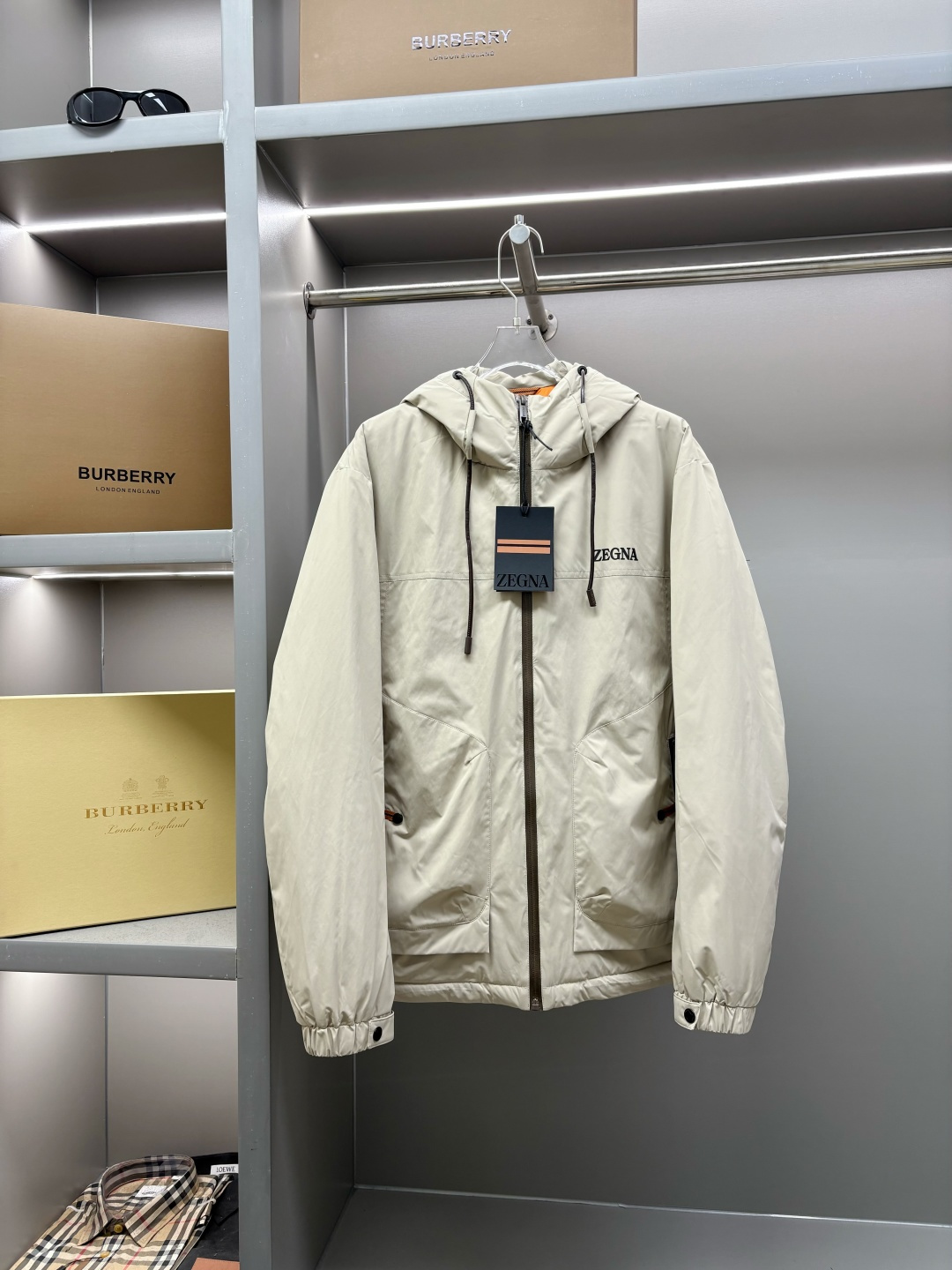 Zegna 제냐 로고 프린트 후드 패딩 자켓 점퍼 의류