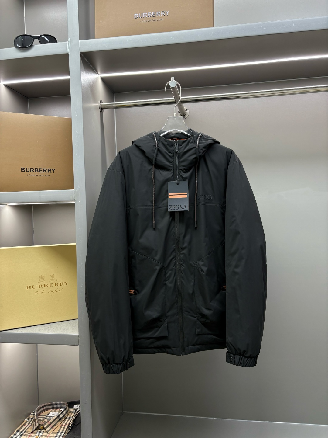 Zegna 제냐 로고 프린트 후드 패딩 자켓 점퍼 의류