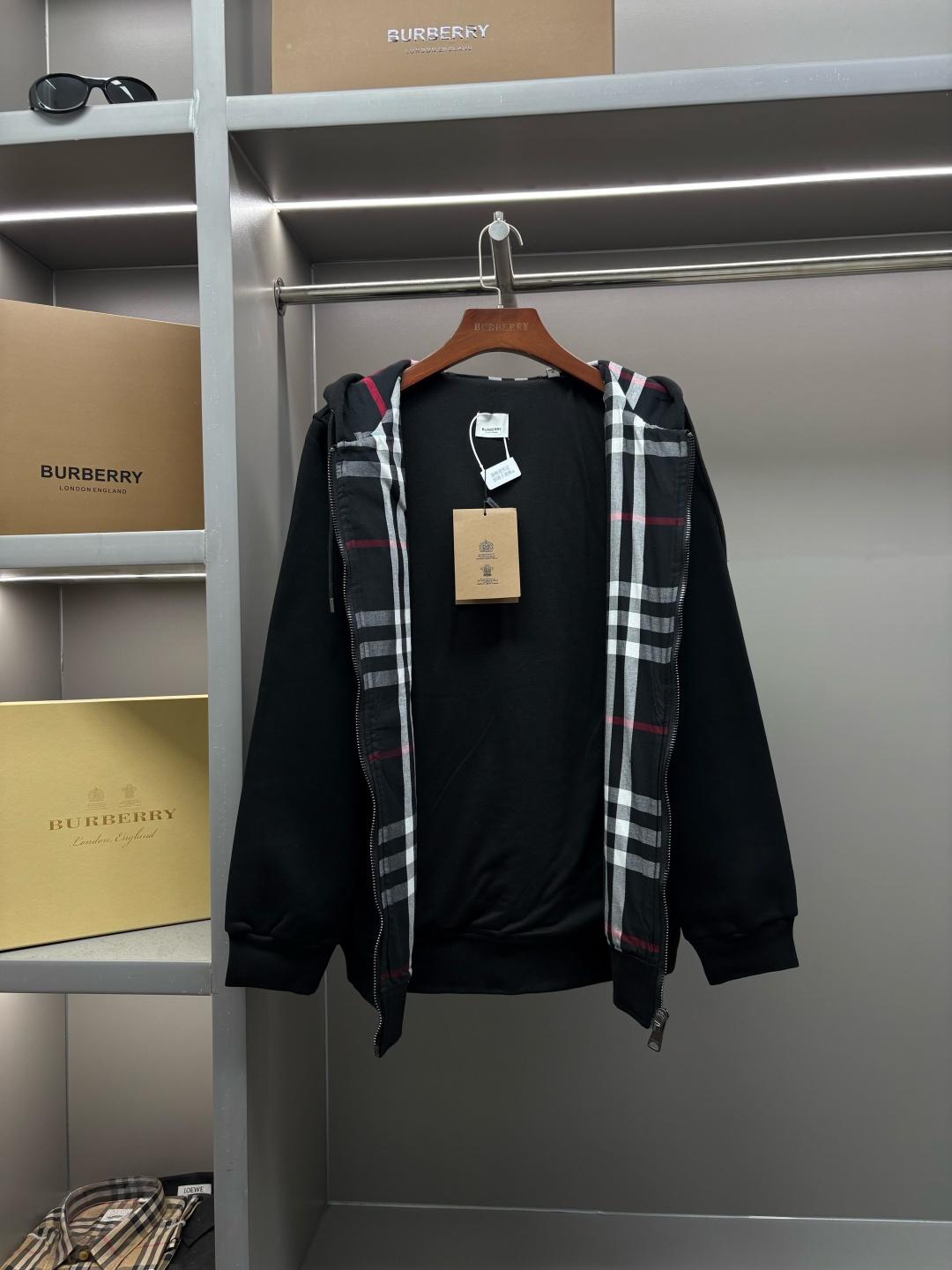 Burberry BBR 버버리 체크 후드 집업 자켓 의류