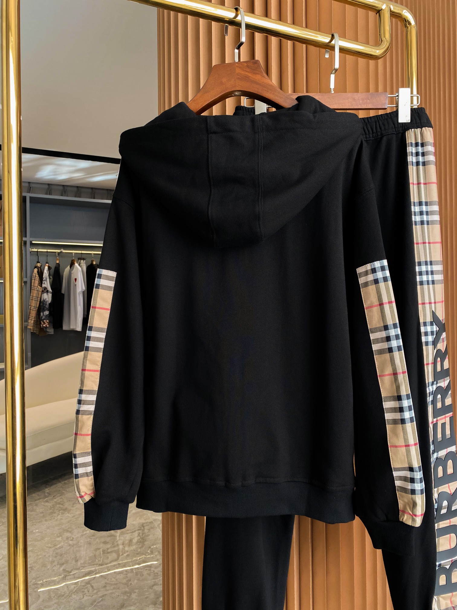 Burberry BBR 버버리 체크 패치 코튼 루즈핏 후드 집업 자켓 의류