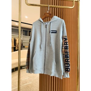 Burberry BBR 버버리 체크 패치 코튼 루즈핏 후드 집업 자켓 의류