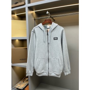 Burberry BBR 버버리 마이크로 로고 장식 코튼 후드 집업 자켓 재킷 의류