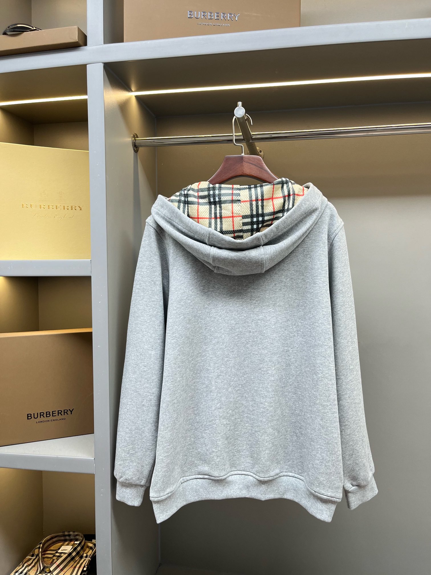 Burberry BBR 버버리 마이크로 로고 장식 코튼 후드 집업 자켓 재킷 의류