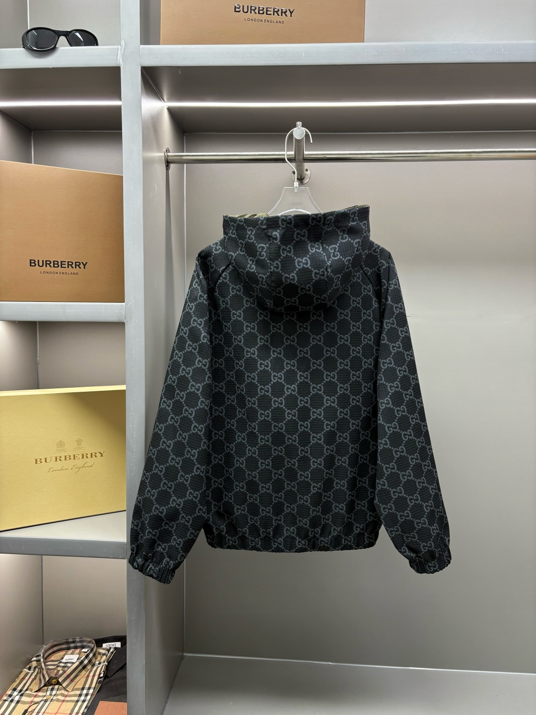 GUCCI 구찌 더블G 자수 로고 후드 양면 재킷 자켓 의류