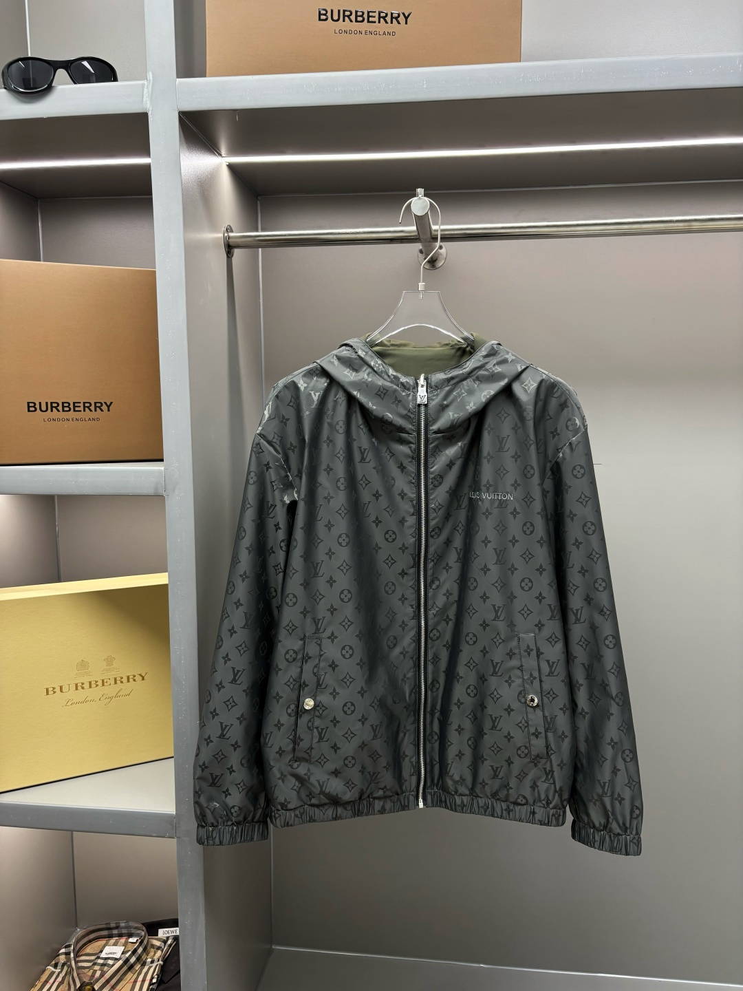 LV 루이비통 다크패턴 제트패턴 양면 후드 집업 재킷 자켓 의류