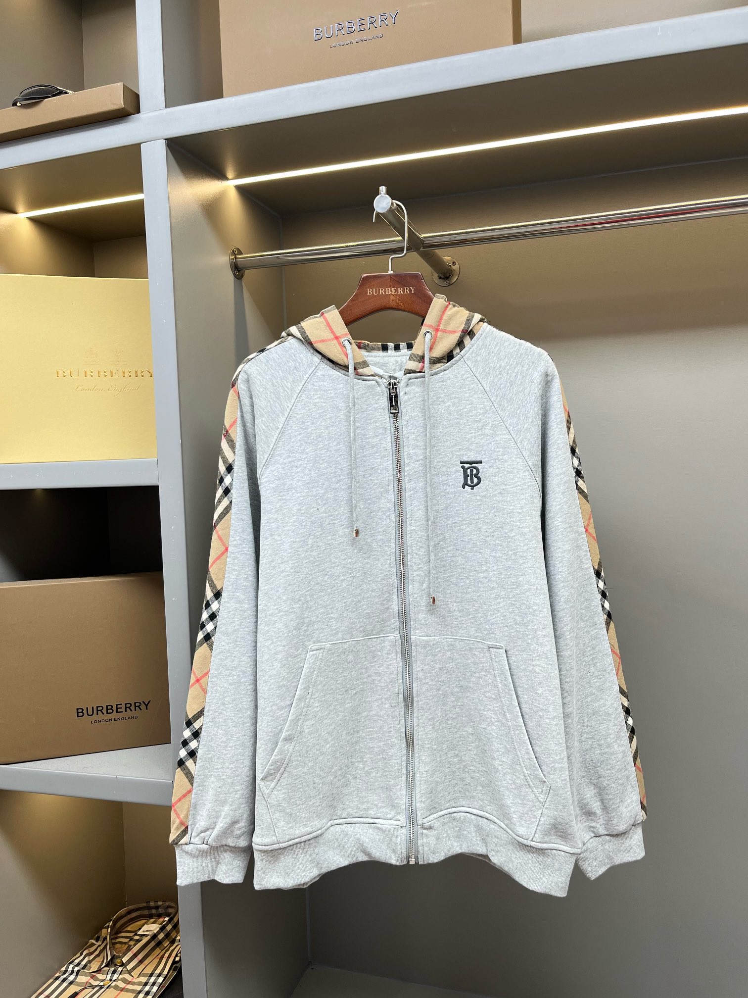 Burberry 버버리 빈티지 체크 후드 집업 자켓 재킷 의류