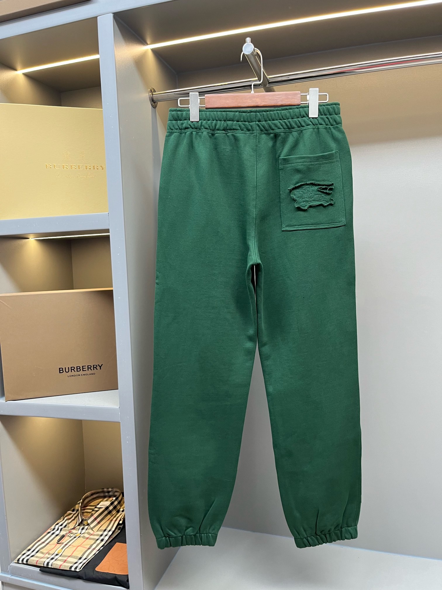 Burberry BBR 버버리 기수 자수 와이드 코튼 조거 팬츠 바지 의류