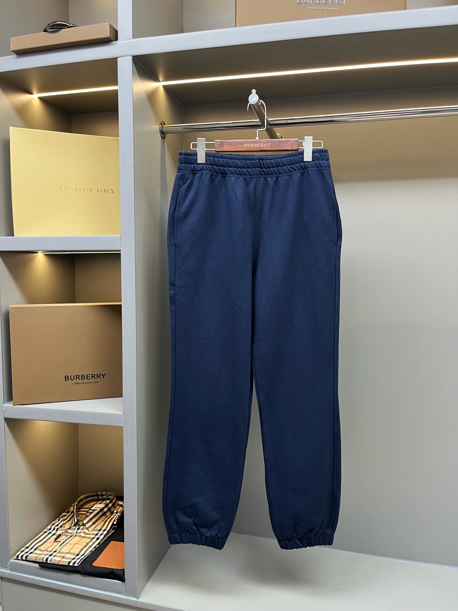 Burberry BBR 버버리 기수 자수 와이드 코튼 조거 팬츠 바지 의류