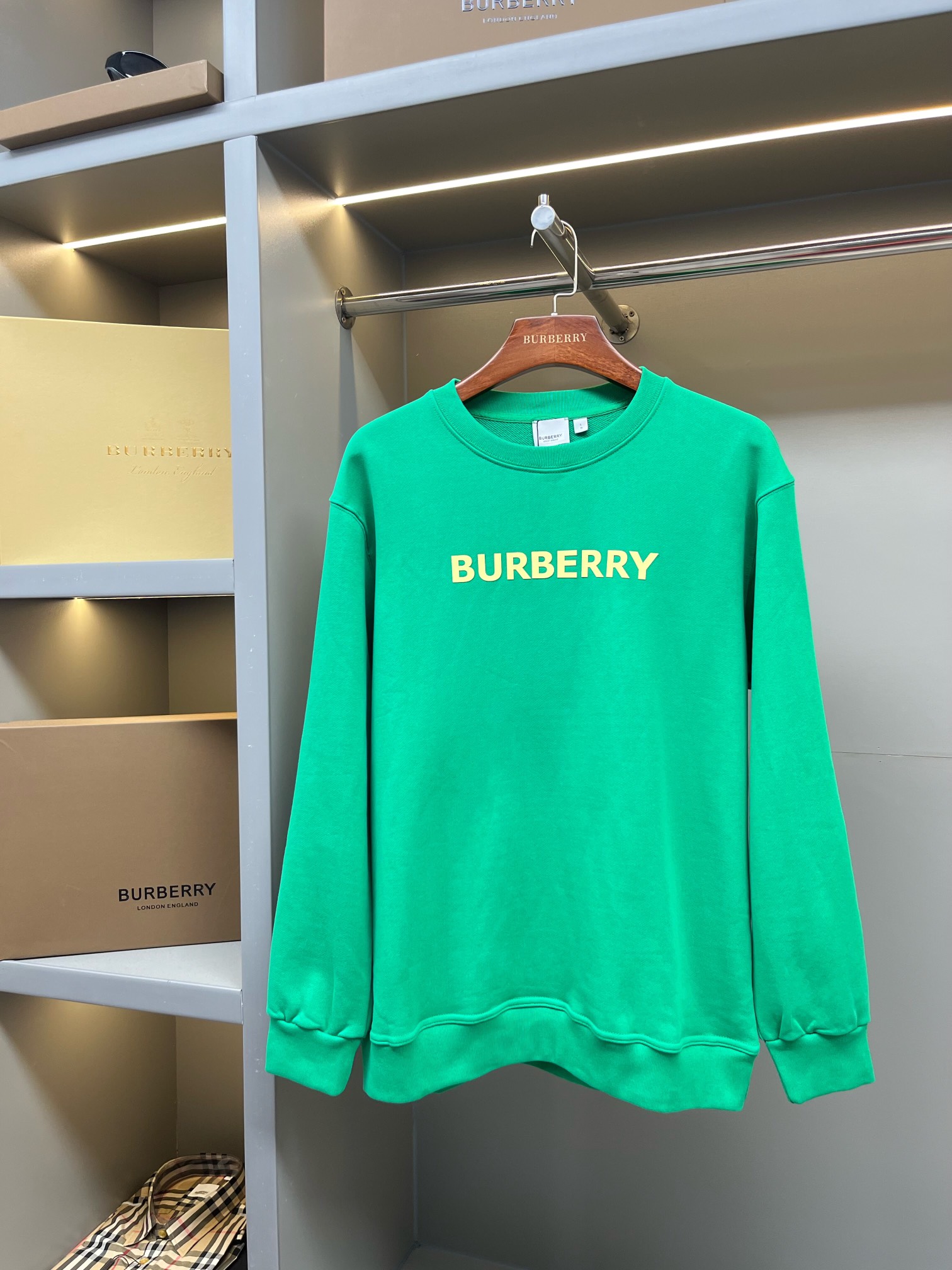 Burberry BBR 버버리 로고 프린트 코튼 라운드넥 맨투맨 스웨트셔츠 티셔츠 의류