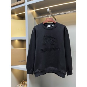 Burberry BBR 버버리 플록(Flocked) 자수 코튼 라운드넥 스웨트셔츠 맨투맨 티셔츠 의류