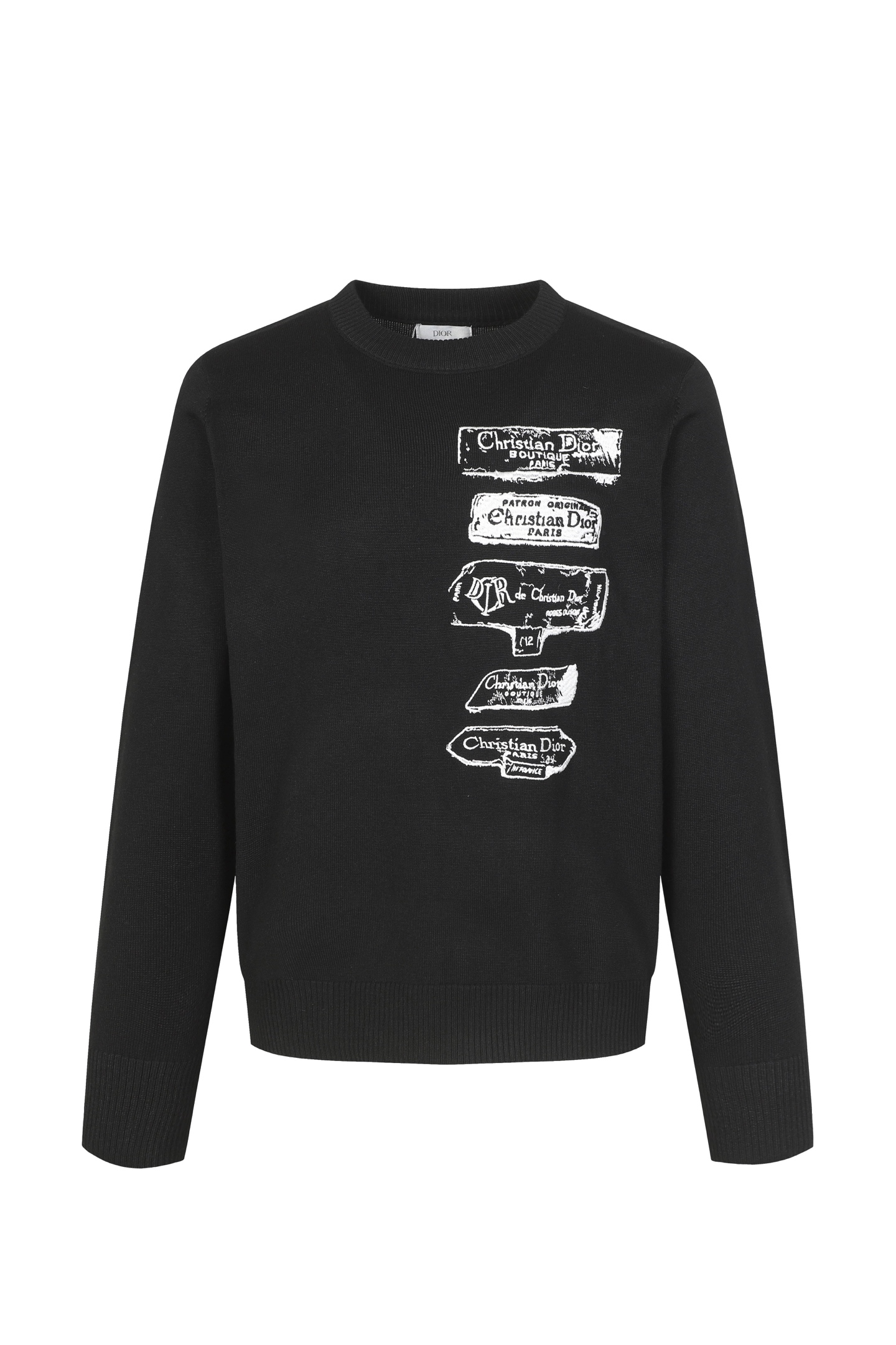 Dior Archives Labels CD 디올 자수 라운드 니트 의류