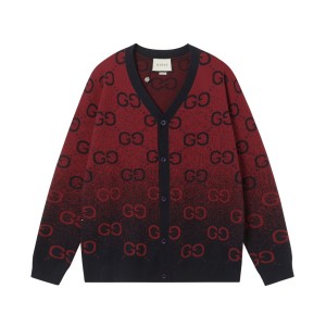 GUCCI 구찌 로고 그라데이션 V넥 가디건 니트 의류