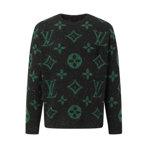 LOUIS VUITTON LV 루이비통 로고 자카드 라운드넥 니트 스웨터 의류
