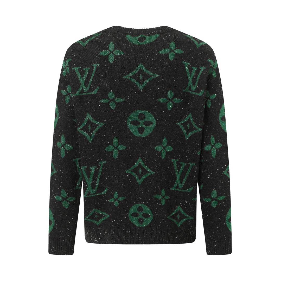 LOUIS VUITTON LV 루이비통 로고 자카드 라운드넥 니트 스웨터 의류