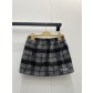 MiuMiu 미우미우 체크 플리스 울 하프 스커트 치마 의류