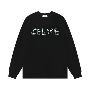 CELINE 셀린느 핸드드로잉 로고 롱슬리브 맨투맨 티셔츠 의류