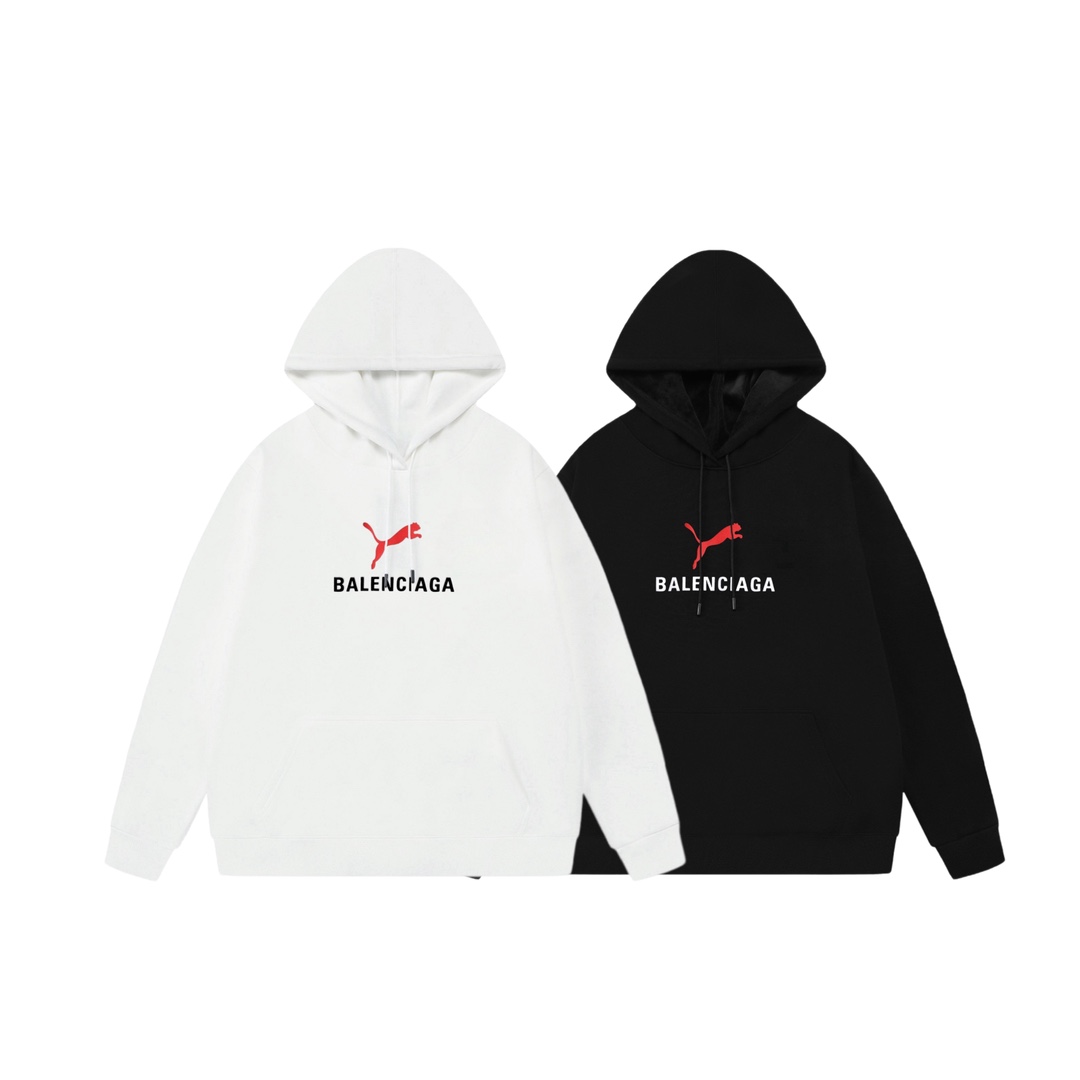Balenciaga × PUMA  발렌시아가 콜라보 로고 오버핏 기모 후드티 맨투맨 티셔츠 의류