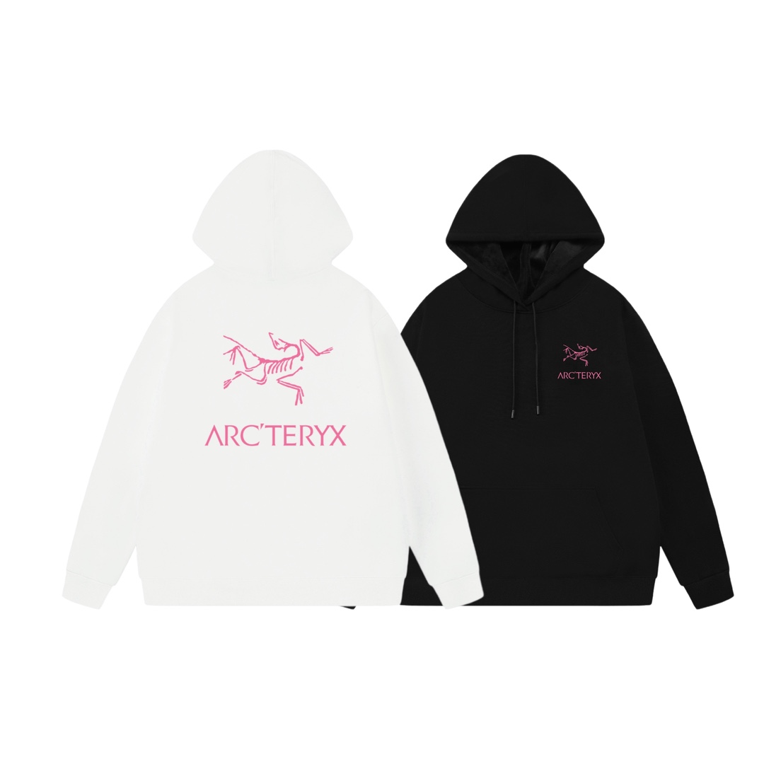 ARC'TERYX 아크테릭스 핑크 로고 오버핏 기모 후드티 맨투맨 티셔츠 의류